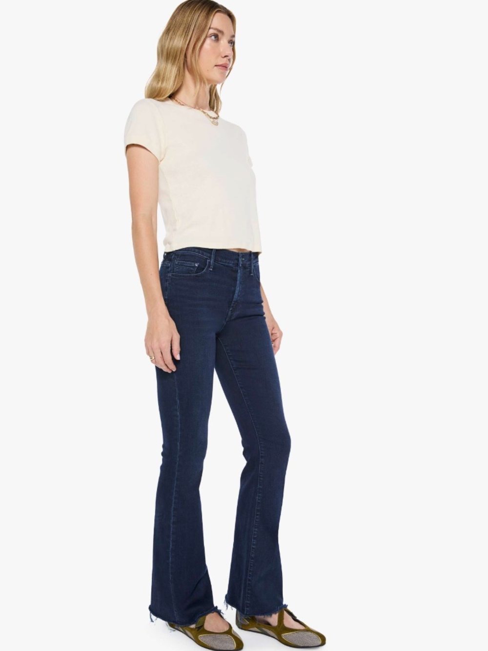 Mother The Weekender Fray Jeans Women's Size 30 Dark Wash Denim (U)